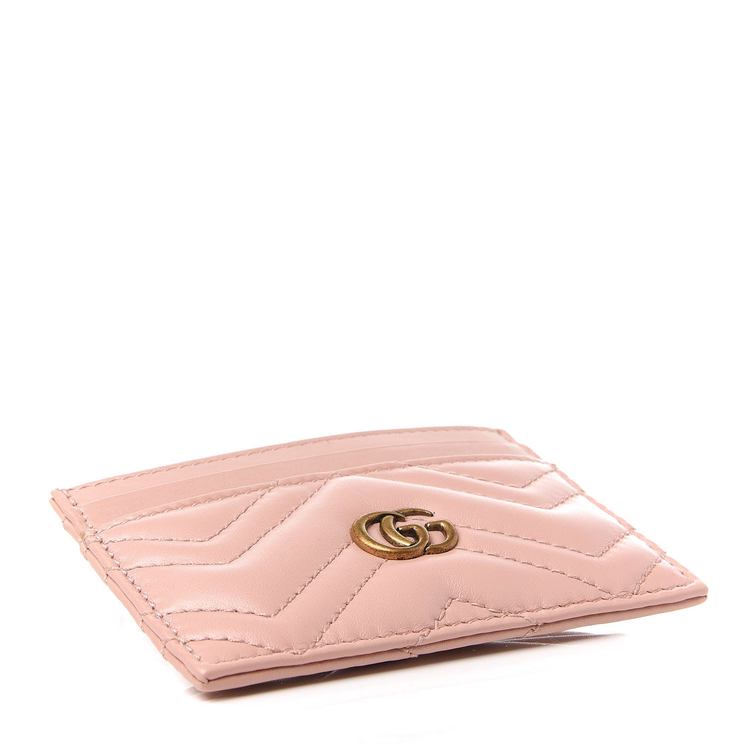 Gucci Calfskin Matelasse GG Marmont Card Holder Perfect Pink 3 of 7