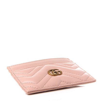 Gucci Calfskin Matelasse GG Marmont Card Holder Perfect Pink 3 of 7