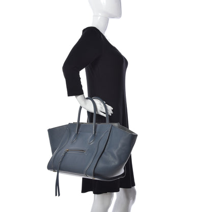 Celine Supple Calfskin Medium Phantom Luggage Blue 2 of 8