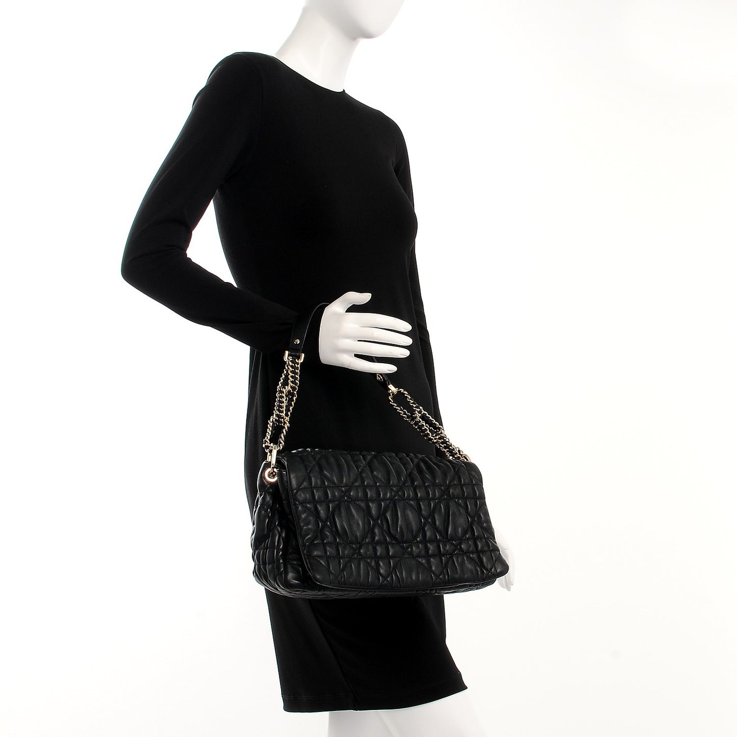 Lambskin Cannage Medium Delidior Flap Bag Black