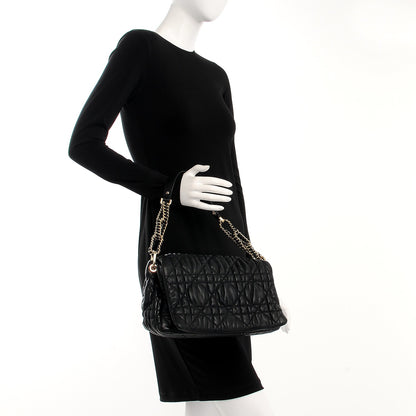 Christian Dior Lambskin Cannage Medium Delidior Flap Bag Black 2 of 7