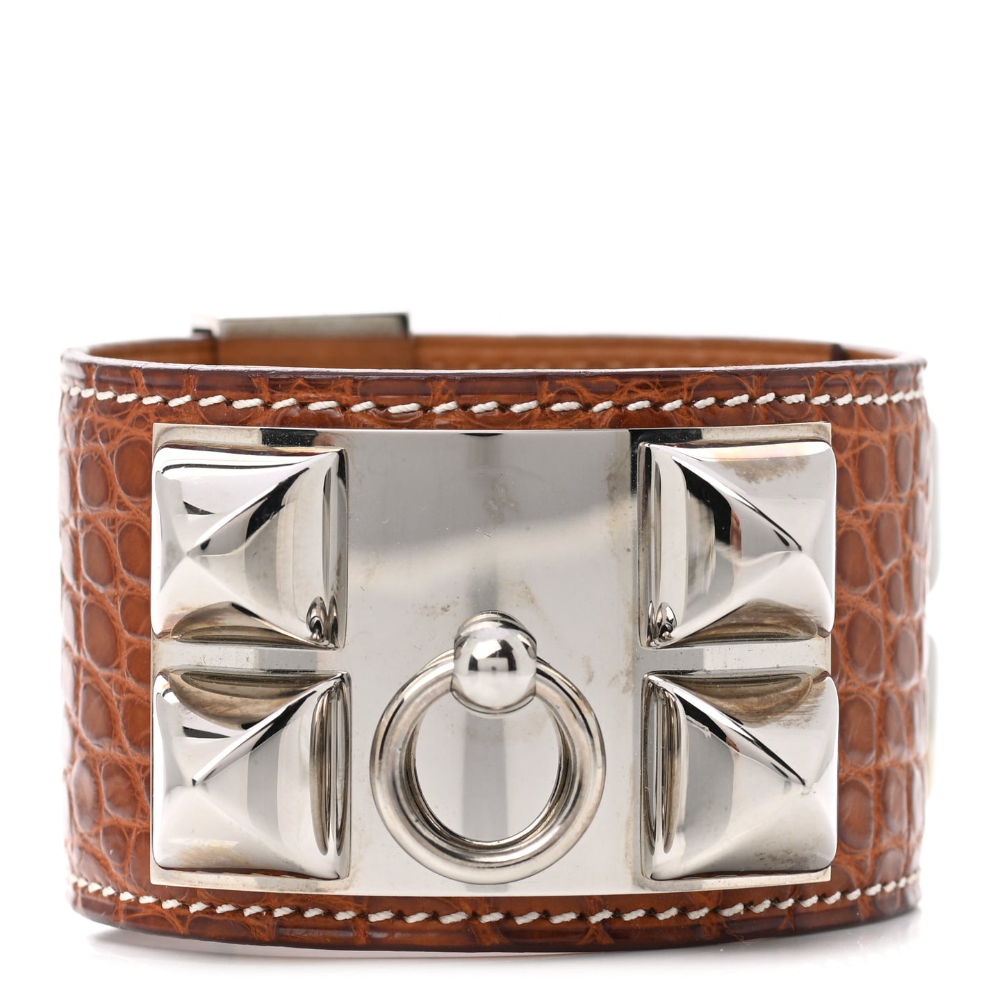 Shiny Alligator Collier De Chien CDC Bracelet Fauve