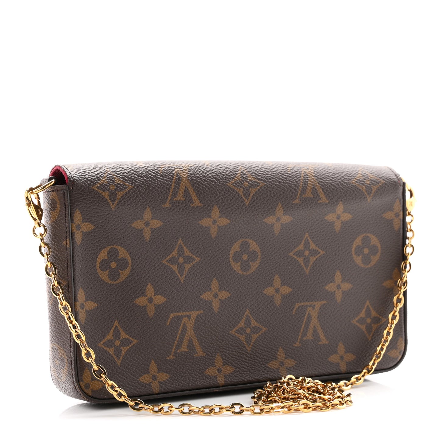 Monogram Pochette Felicie Chain Wallet Fuchsia