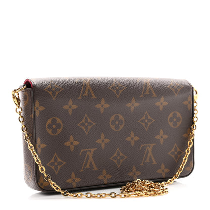 Louis Vuitton Monogram Pochette Felicie Chain Wallet Fuchsia 4 of 10