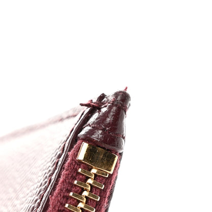 Saint Laurent Grain De Poudre Matelasse Chevron Monogram Fragments Zippered Card Case Rouge Legion 11 of 12