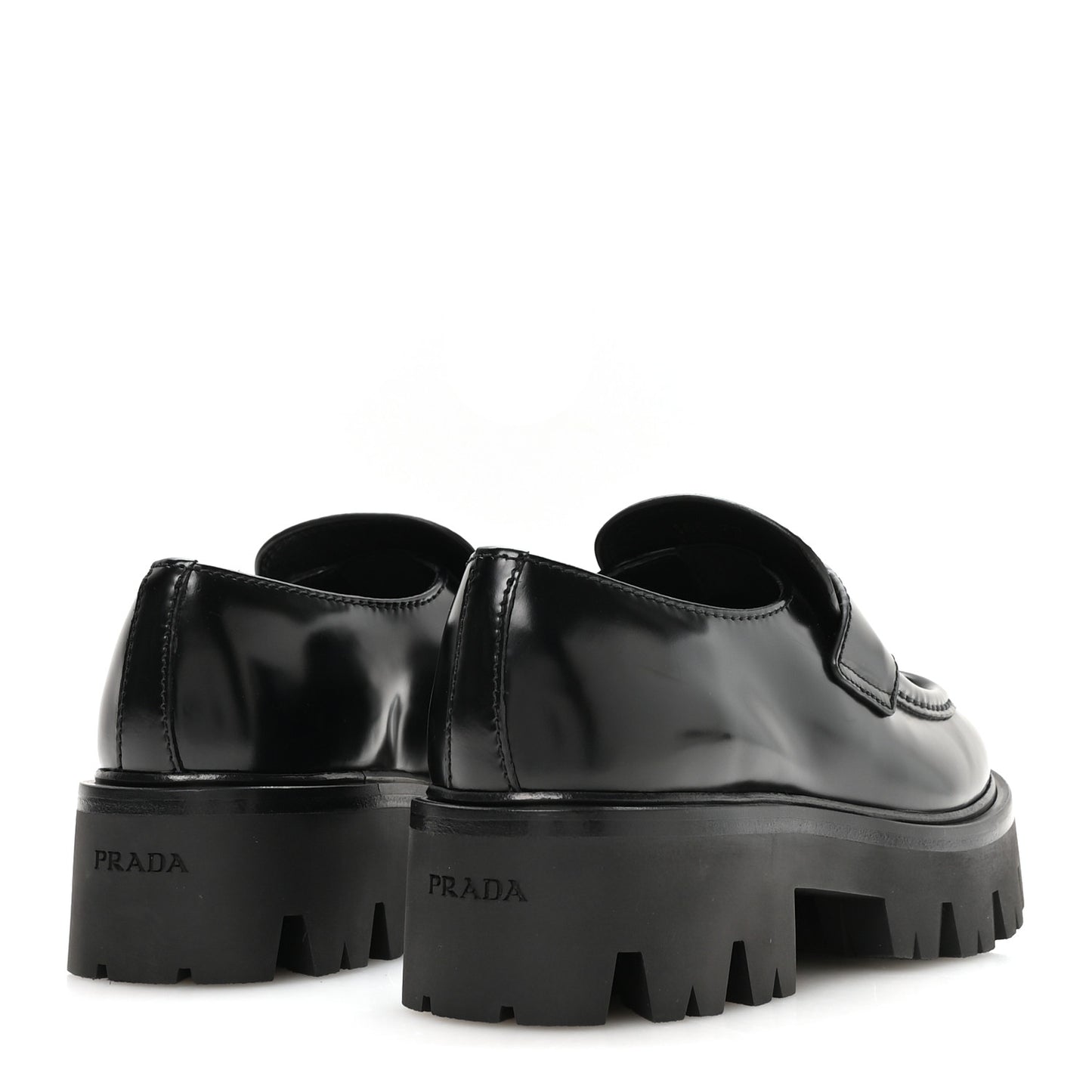 Spazzolato Metal Triangle Logo 50mm Loafers 37 Black
