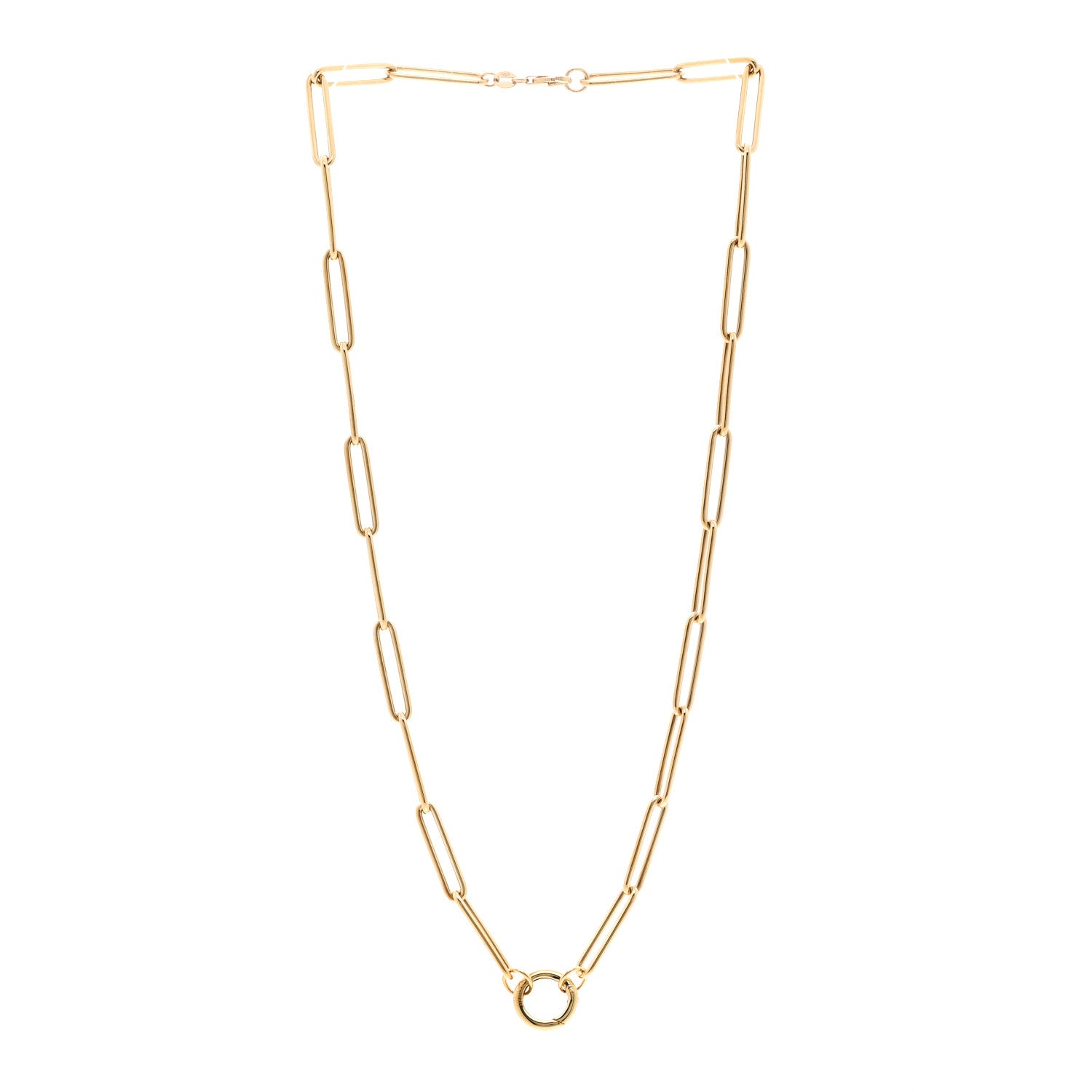 Foundrae 18K Yellow Gold Classic Fob Open Clip Chain Necklace 3 of 6