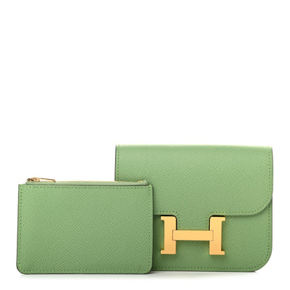 Hermes Epsom Constance Slim Wallet Vert Criquet 3 of 9