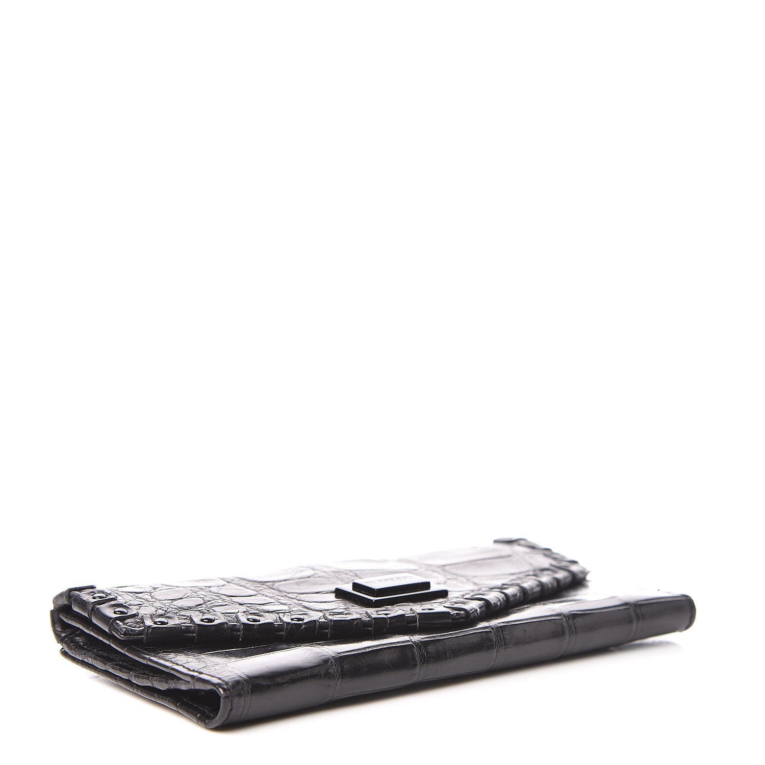 Burberry Alligator Continental Wallet Black 4 of 11