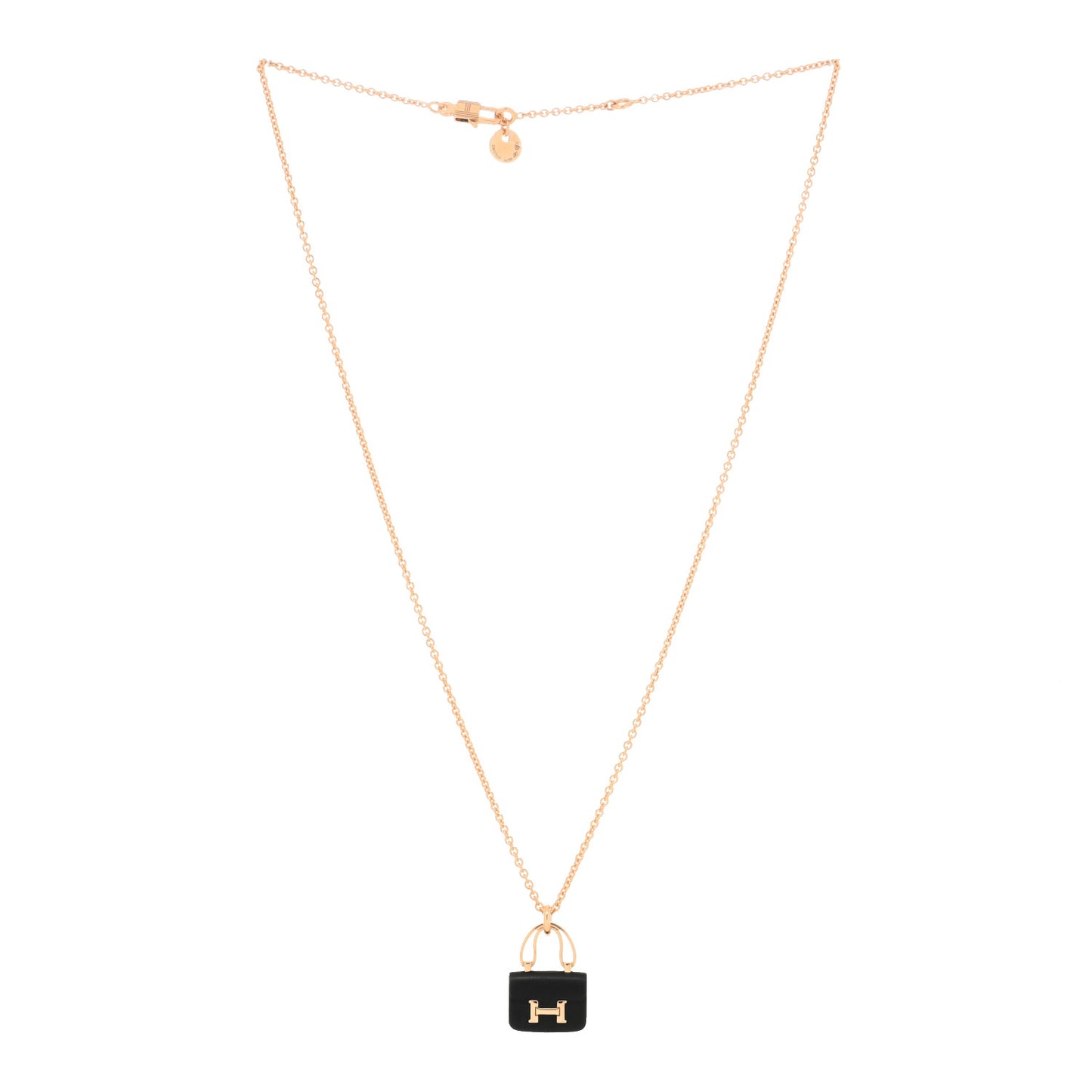 18K Rose Gold Black Jade Constance Amulettes Pendant Necklace