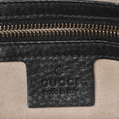 Gucci Pebbled Calfskin Medium 1973 Top Handle Satchel Black 9 of 10