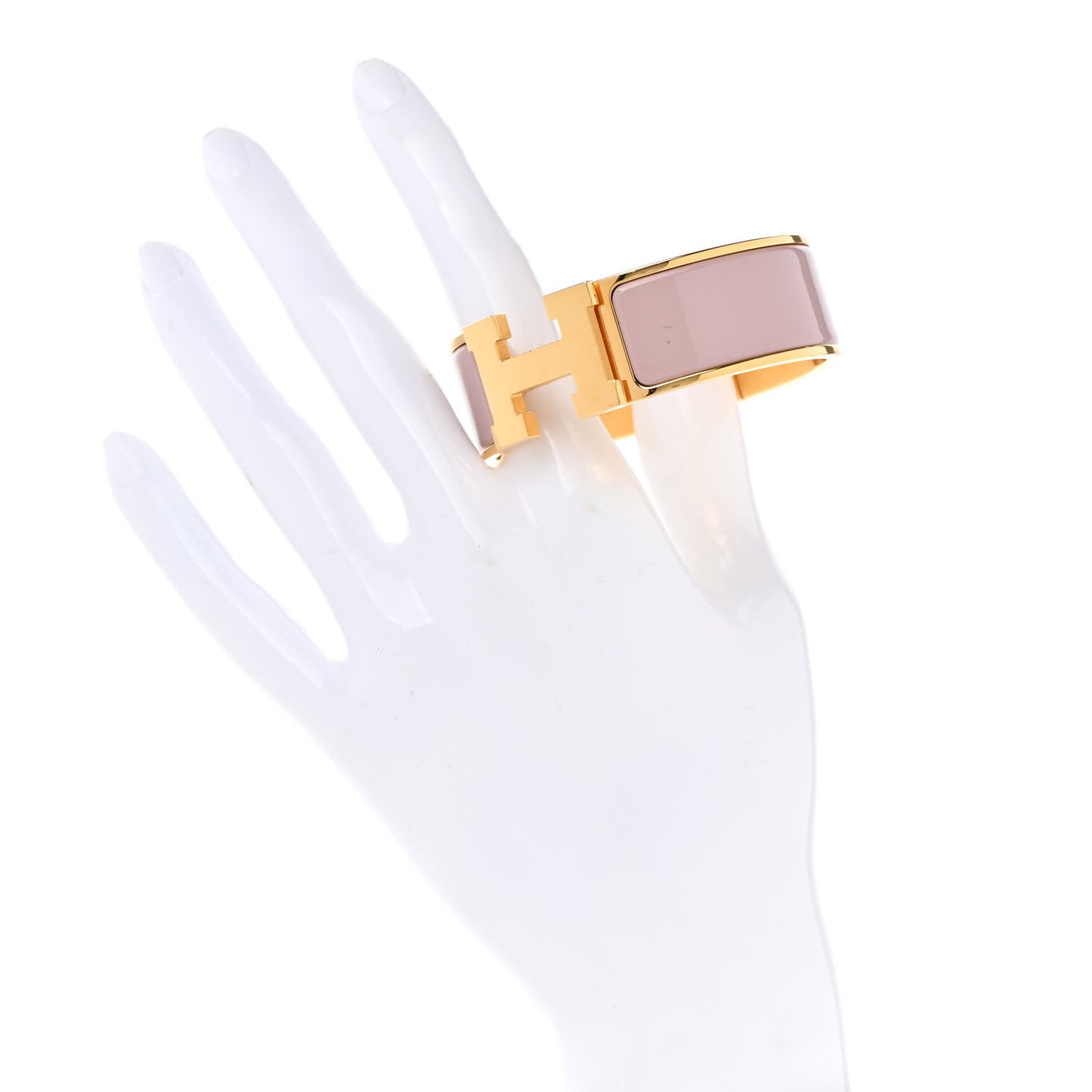 Enamel Wide Clic Clac H Bracelet PM Rose Poudre