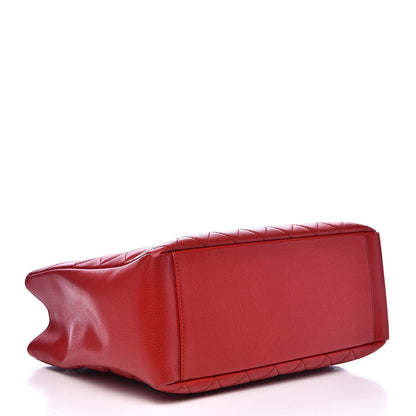 Chanel Caviar Quilted Grand Shopping Tote GST Red 4 of 13