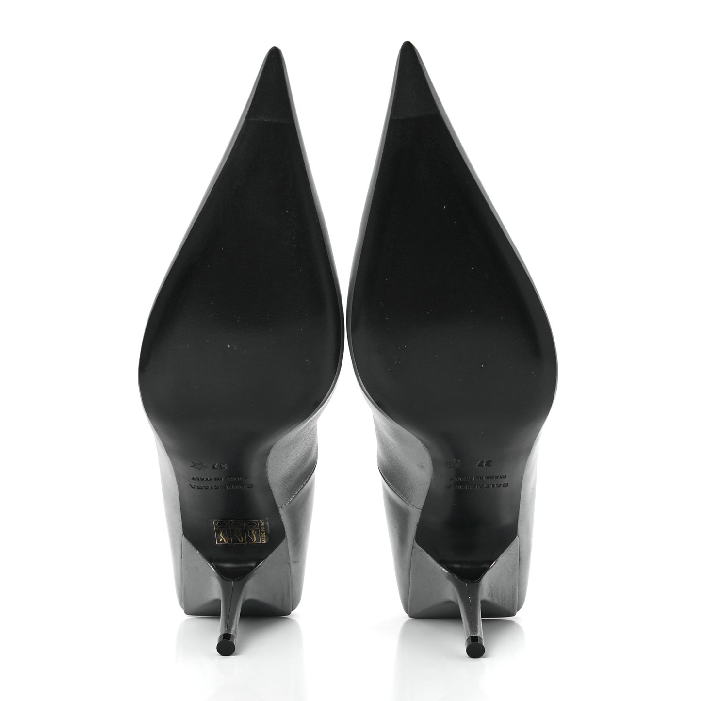Metallic Nappa Square Knife 80mm Pumps 37 Silver