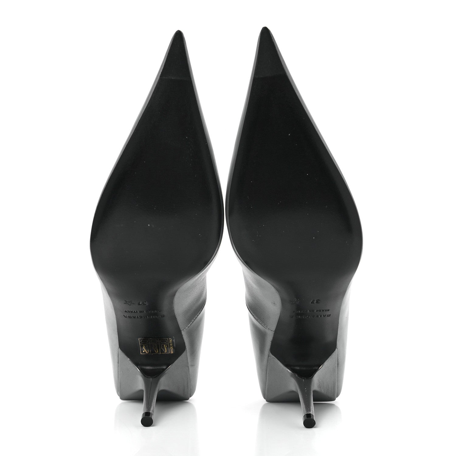 Balenciaga Metallic Nappa Square Knife 80mm Pumps 37 Silver 5 of 9