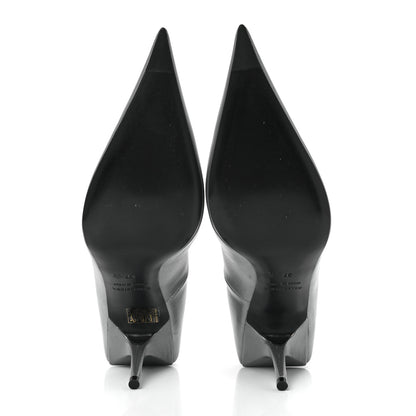 Balenciaga Metallic Nappa Square Knife 80mm Pumps 37 Silver 5 of 9