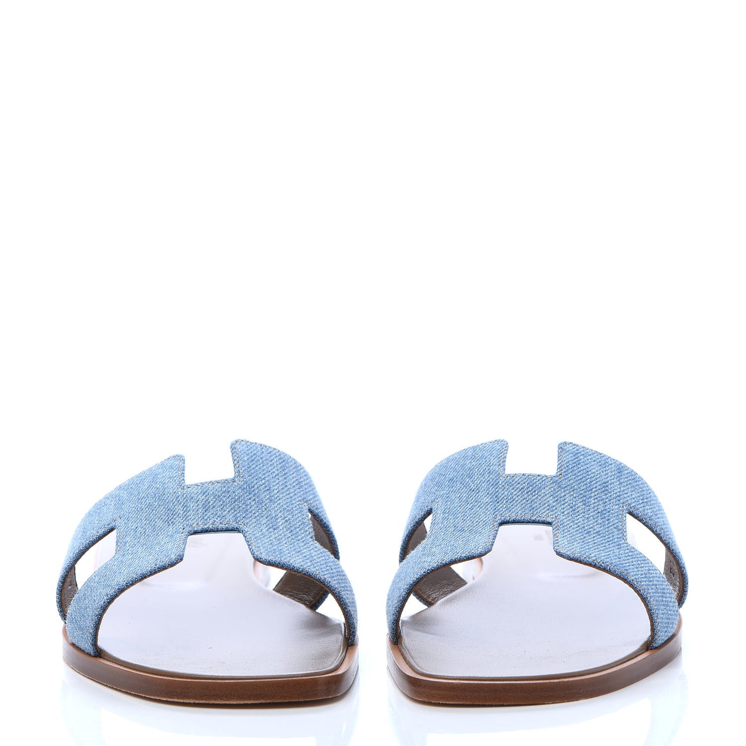 Hermes Denim Oran Sandals 38 Bleu Clair 2 of 9