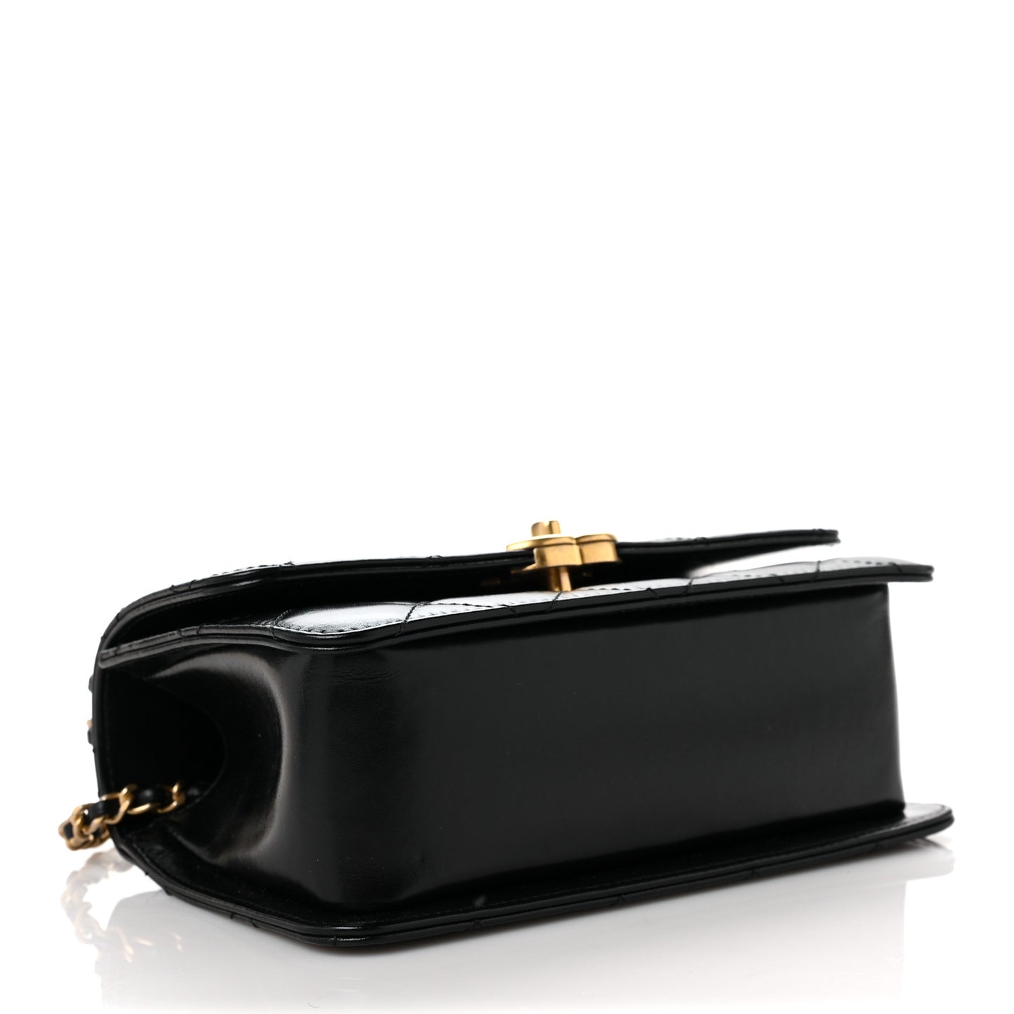 Calfskin Quilted Mini Perfect Fit Flap Black