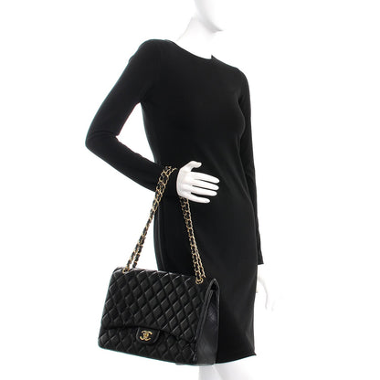 Chanel Lambskin Quilted Maxi Single Flap Black 3 of 9