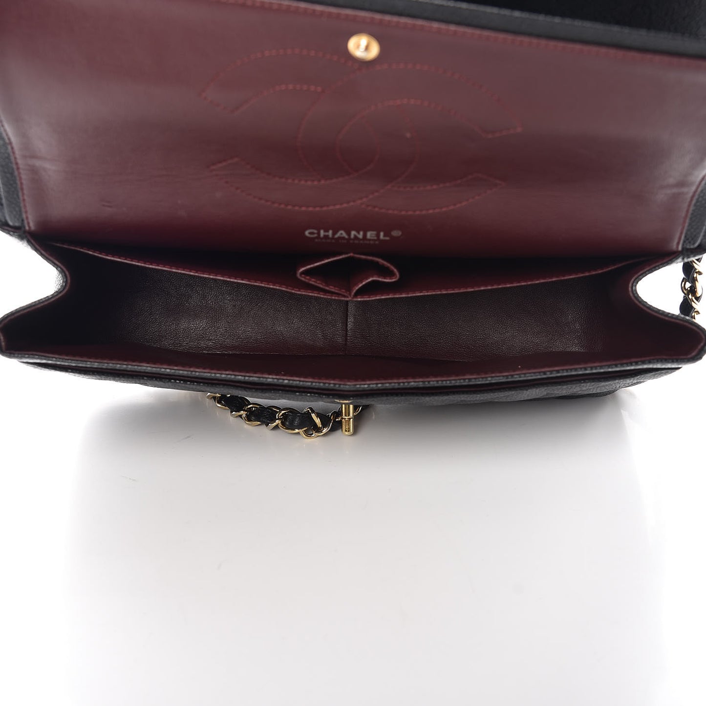 Caviar Quilted Jumbo Double Flap Black