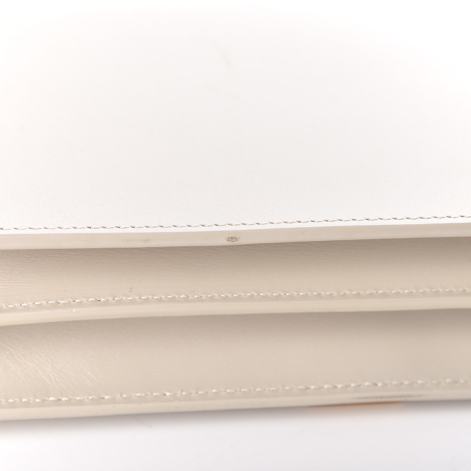 Saint Laurent Calfskin Monogram Cassandra Clasp Bag Porcellana 13 of 14