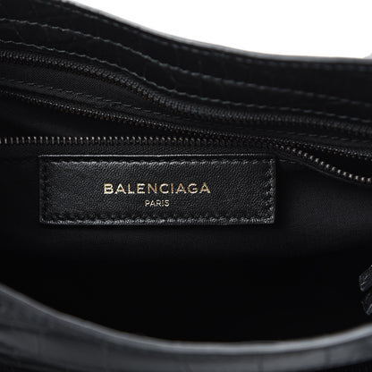 Balenciaga Calfskin Crocodile Embossed Classic Hardware City Black 5 of 9