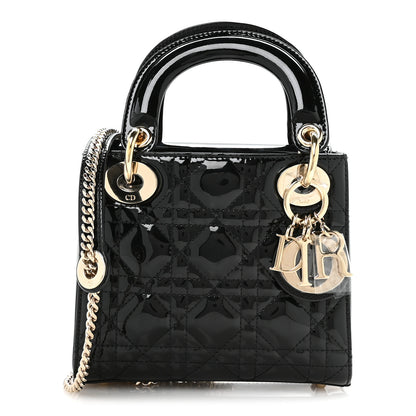 Christian Dior Patent Cannage Mini Lady Dior Black 1 of 11
