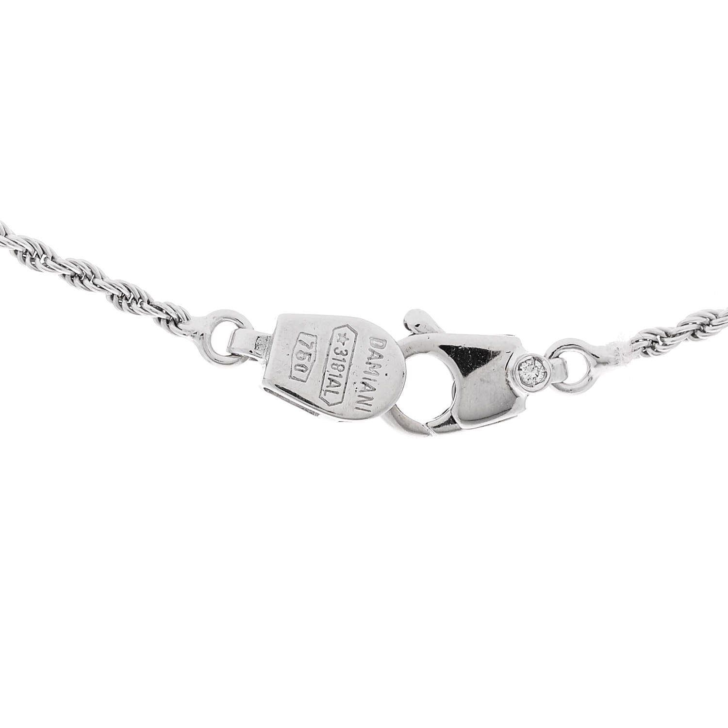 Damiani 18K White Gold Yellow Diamond Freshwater Cultured Pearl Drop Cluster Pendant Necklace 4 of 4