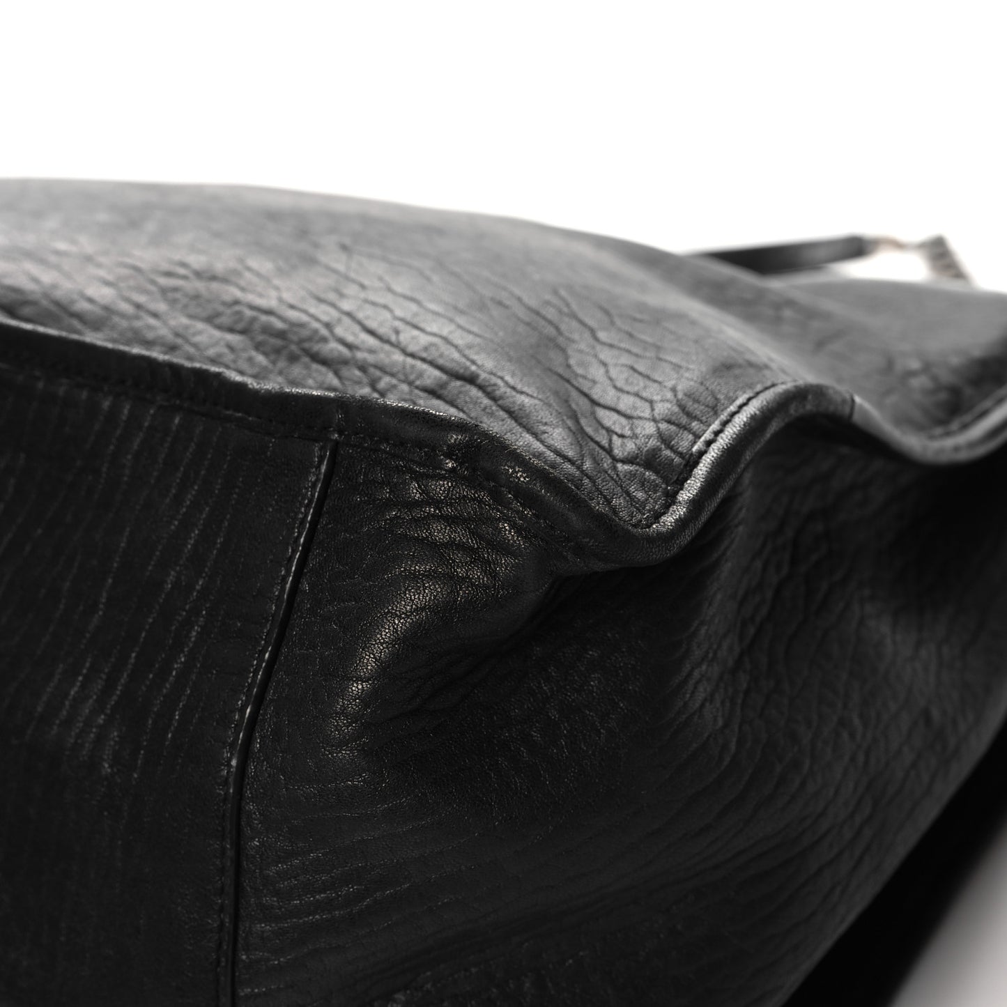 Grained Lambskin Monogram Oversized Niki Chain Satchel Black