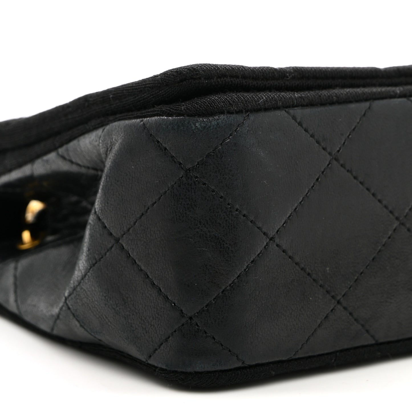 Jersey Calfskin Quilted Mini Single Flap Bag Black