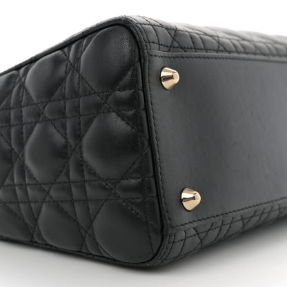Christian Dior Lambskin Cannage Large Lady Dior Black 9 of 10