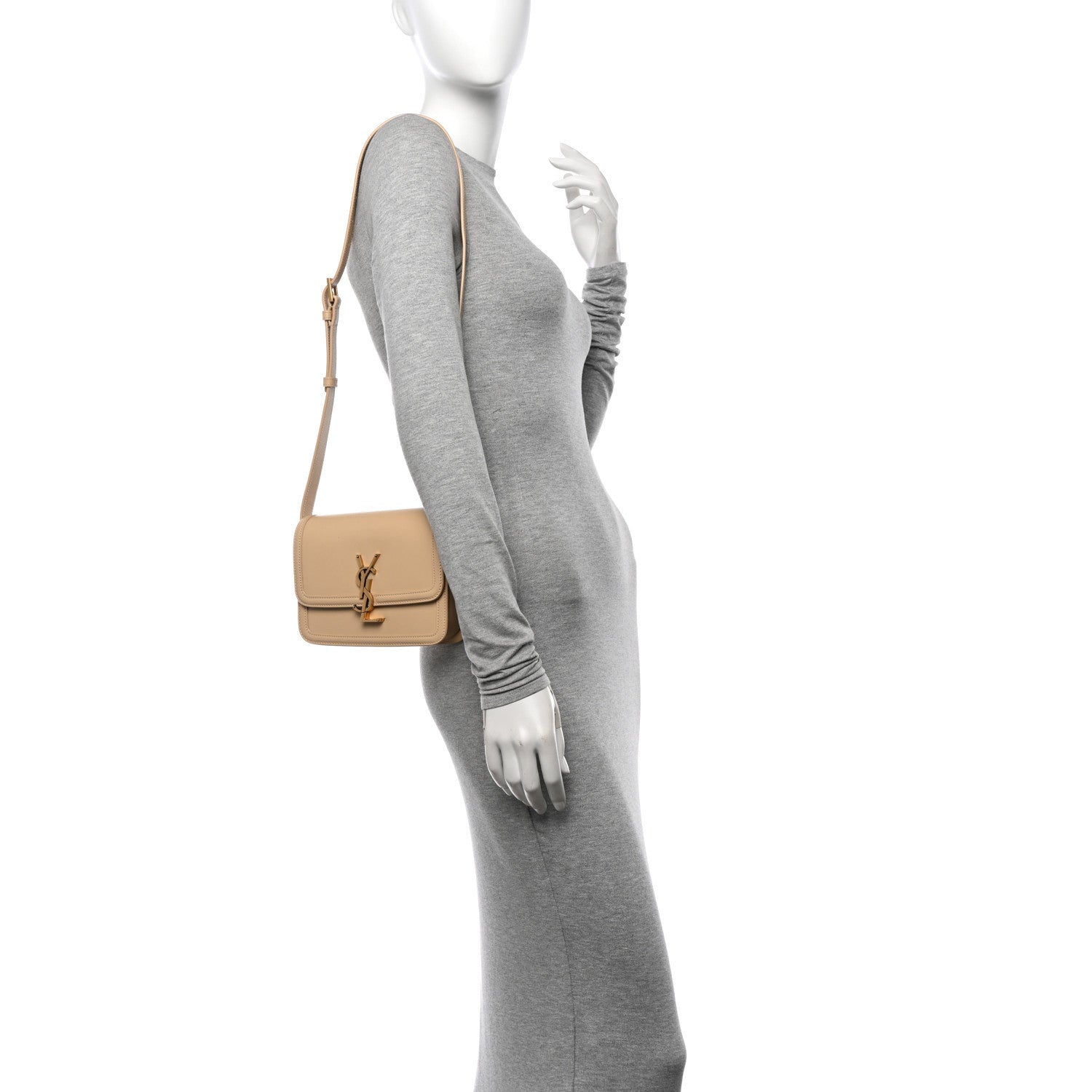 Saint Laurent Smooth Calfskin Small Solferino Satchel Ivory Natural 2 of 14