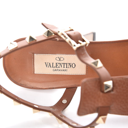 Valentino Garavani Grained Calfskin Rockstud Ankle Strap 5/105mm Sandals 36 Tobacco 10 of 15