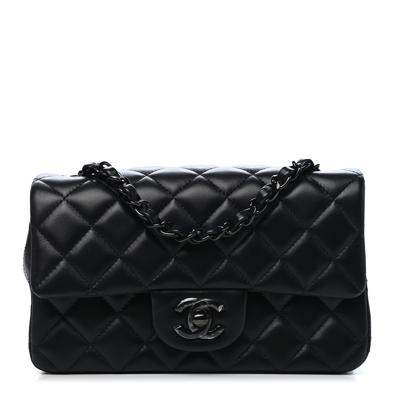 Chanel Lambskin Quilted Mini Rectangular Flap So Black 1 of 8