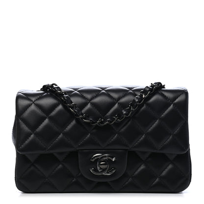 Chanel Lambskin Quilted Mini Rectangular Flap So Black 1 of 8