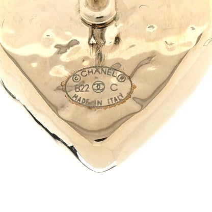 Chanel CC Heart Earrings Gold 4 of 4