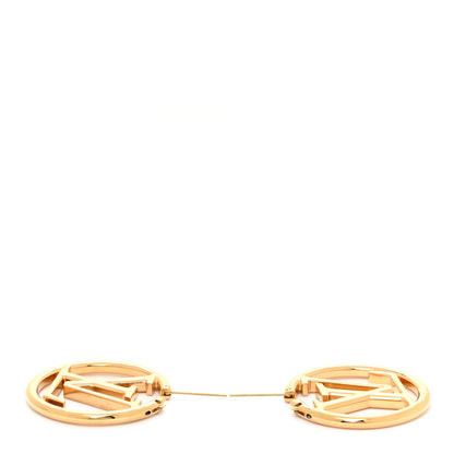 Louis Vuitton Metal Louise Hoop Earrings Gold 3 of 5