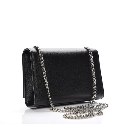 Saint Laurent Grain De Poudre Small Monogram Kate Satchel Black 3 of 6