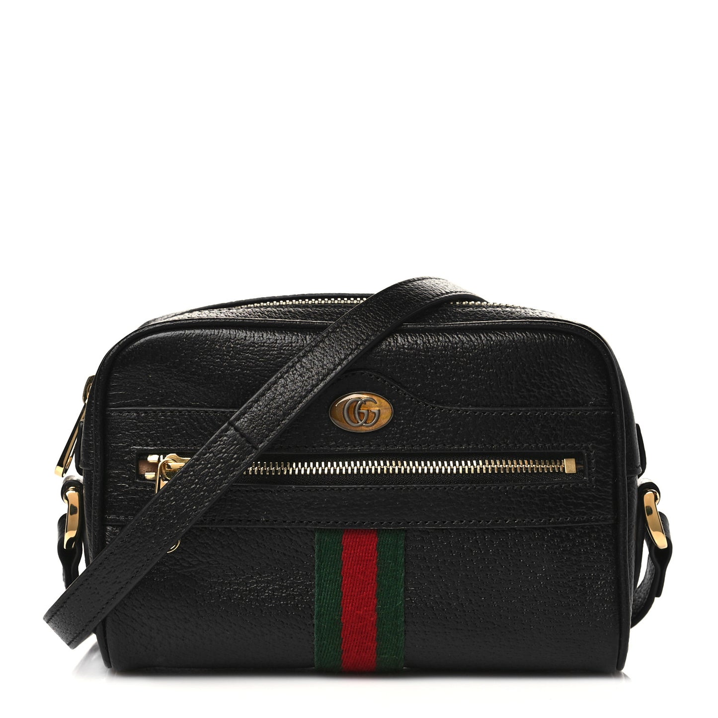 Calfskin Web Mini Ophidia Shoulder Bag Black