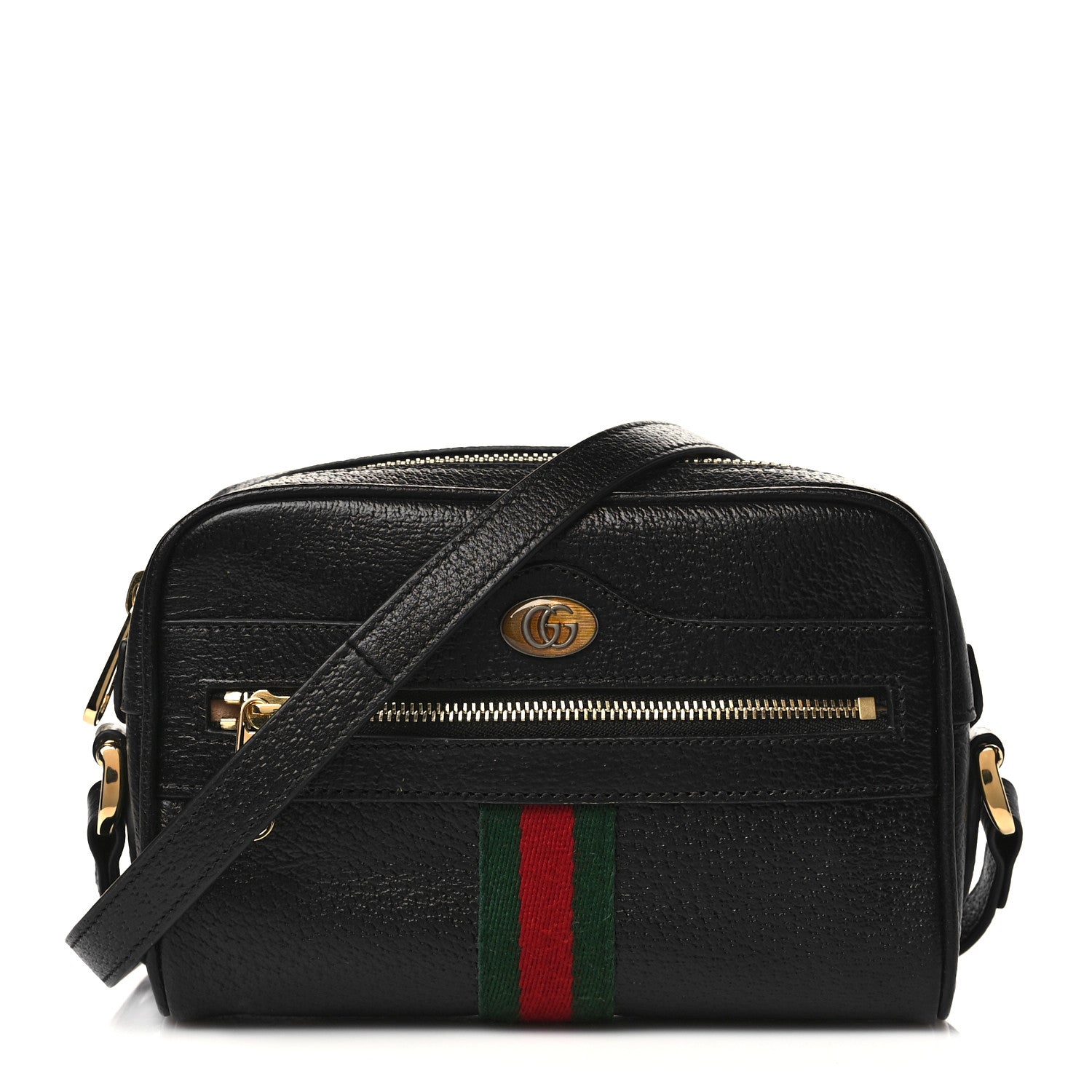 Gucci Calfskin Web Mini Ophidia Shoulder Bag Black 1 of 10