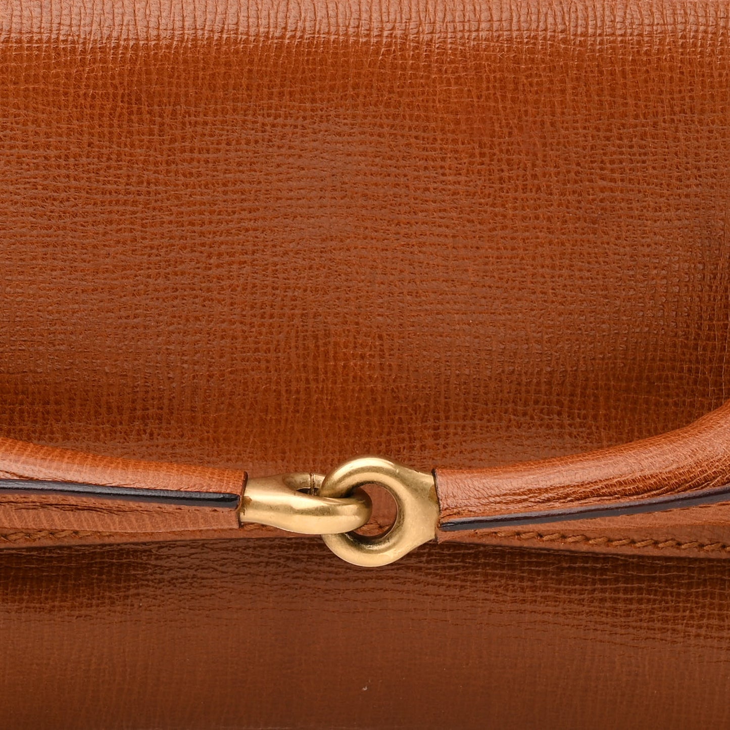 Textured Calfskin Horsebit Chain Clutch Cuir