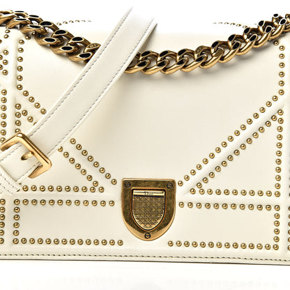 Christian Dior Lambskin Studded Small Diorama Flap Bag Off White 11 of 11