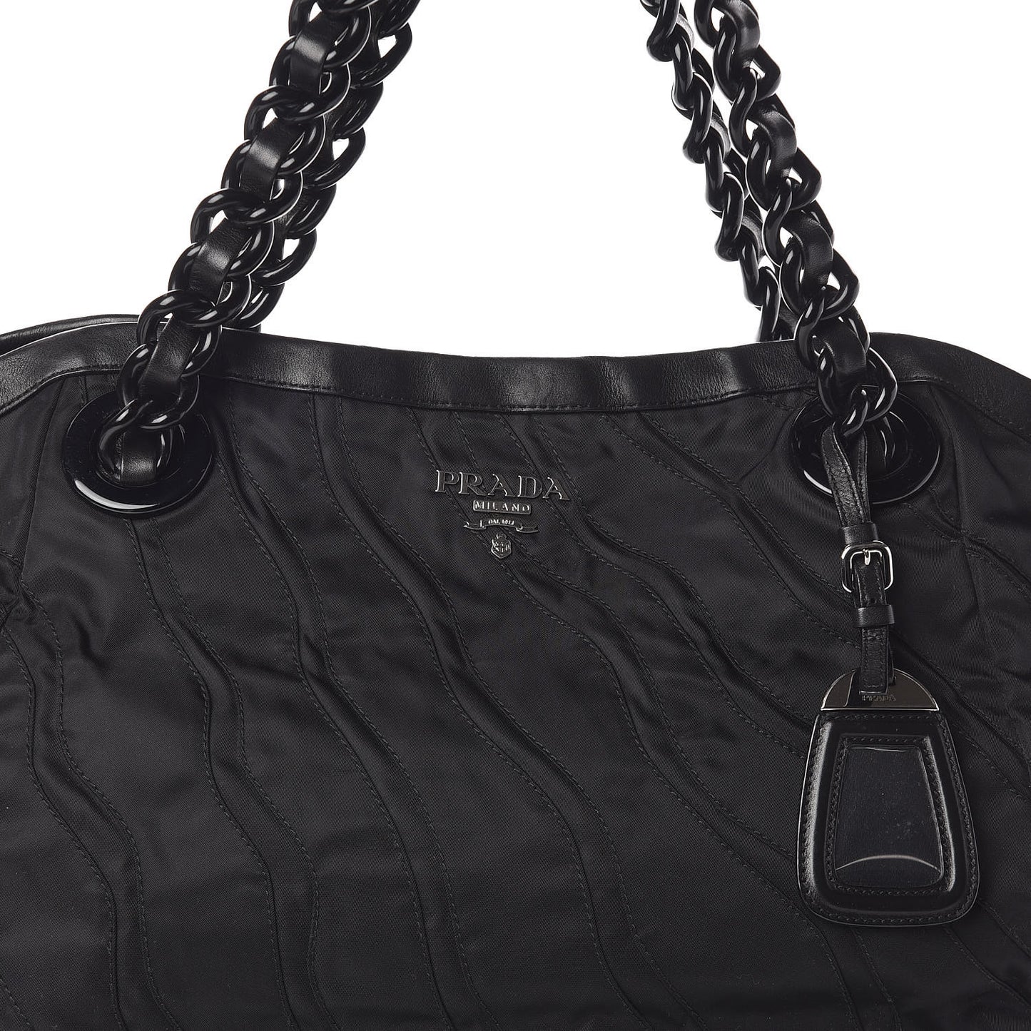 Tessuto Nylon Stripes Tote Black