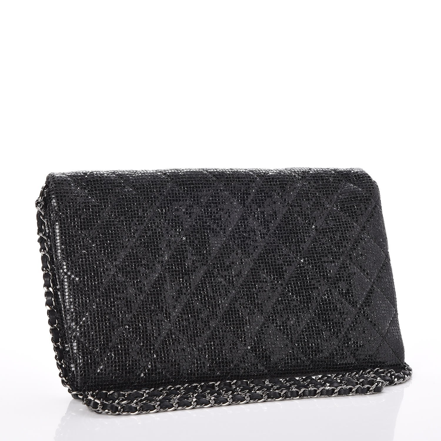 Chanel Crystal Quilted Evening Flap Black 3 of 8