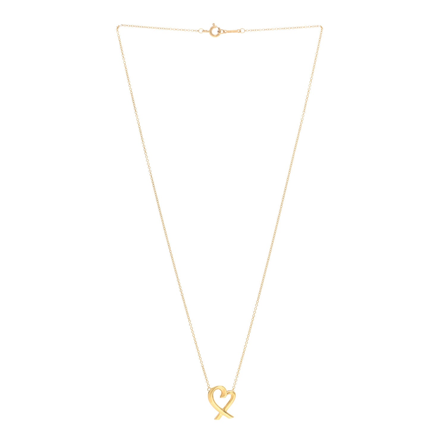 Tiffany 18K Yellow Gold Small Paloma Picasso Loving Heart Pendant Necklace 3 of 4