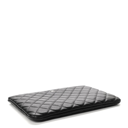 Chanel Lambskin Quilted Large Cosmetic Case Black 4 of 7