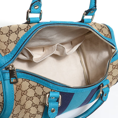 Gucci Monogram Vintage Web Medium Boston Teal 5 of 10