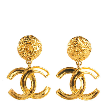 Chanel CC Clip On Drop Earrings Gold 1 of 3