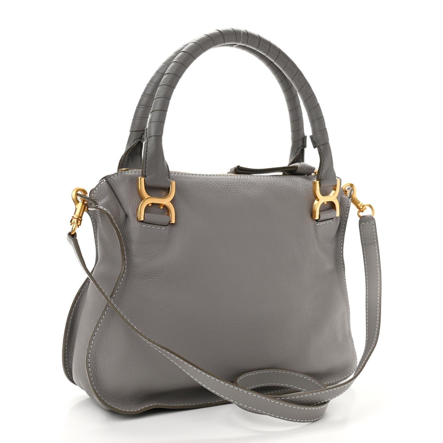 Calfskin Medium Marcie Satchel Cashmere Grey