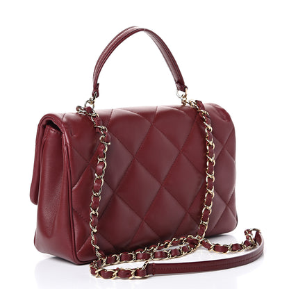 Chanel Lambskin Quilted Easy Carry Flap Burgundy 2 of 15